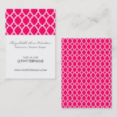 Twitter Visitekaartjes Hot Pink Moroccan Tile (Voorkant / Achterkant)
