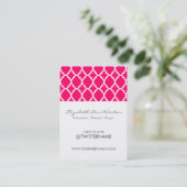 Twitter Visitekaartjes Hot Pink Moroccan Tile (Staand voorkant)
