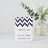 Twitter-Visitekaartjes in Navy Chevron - Portret Visitekaartje (Staand voorkant)
