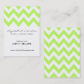 Twitter-Visitekaartjes: Limoen Chevron - Portrait Visitekaartje (Voorkant / Achterkant)
