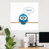 Twitter-vogel-poster Poster (Thuiskantoor)