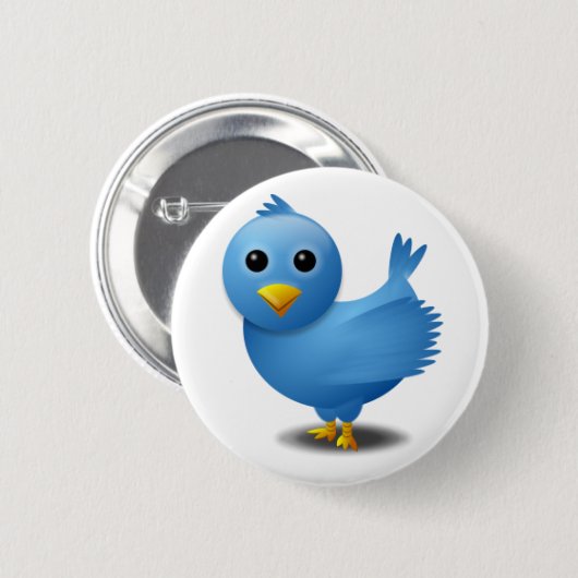 Twitter-vogel Ronde Button 5,7 Cm (Voorkant /achterkant)