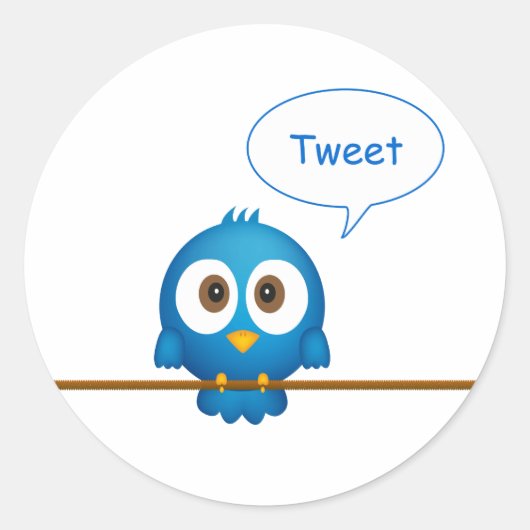 Twitter-vogel Ronde Sticker (Voorkant)