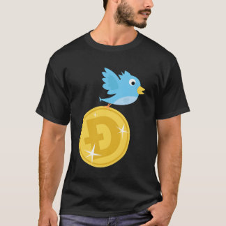 Twitter Vogel Vliegen Met Doge Coin Grappig T-shirt