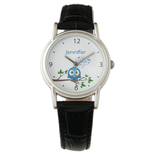 Twitter vogel zingen naam dameshorloge horloge (Voorkant)