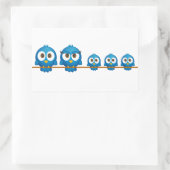 Twitter-vogelfamilie cartoon rechthoekige sticker (Tas)