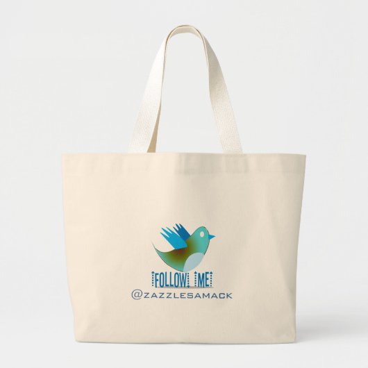 Twitter volg me herbruikbare Canvas tas (Voorkant)
