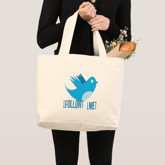 Twitter Volg Me Herbruikbare Tote Tas (Voorkant (product))