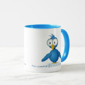 Twitter volg me op je gebruikersnaam mok (Voorkant rechts)