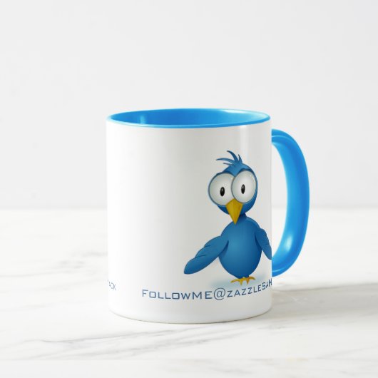 Twitter volg me op je gebruikersnaam mok (Voorkant rechts)