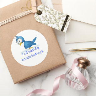 Twitter volg me op je gebruikersnaam ronde sticker
