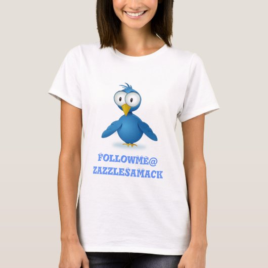 Twitter volg me op je gebruikersnaam t-shirt (Voorkant)