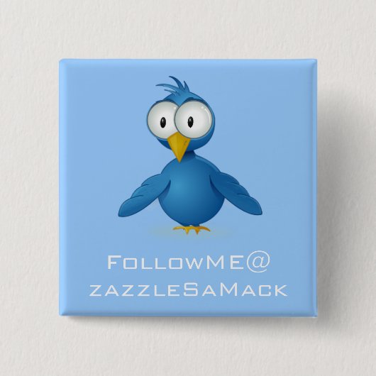 Twitter volg me op je gebruikersnaam vierkante button 5,1 cm (Voorkant)