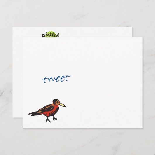 Twitter zei dat de rode Robin Briefkaart (Voorkant / Achterkant)