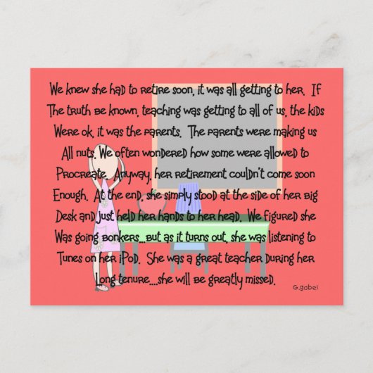 Twitteraar Retirement "Gone Bonkers" Artikelgeschr Briefkaart (Voorkant)