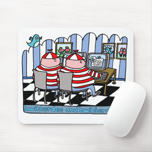 Twitterde en twitterdum muismat (Met muis)