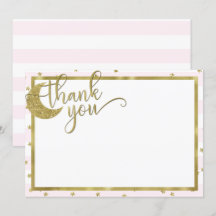 Twnkle little ster roze gouden bedankkaart