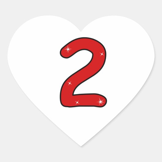 two, 2 years, second, 2 year old, date, number 2, hart sticker (Voorkant)