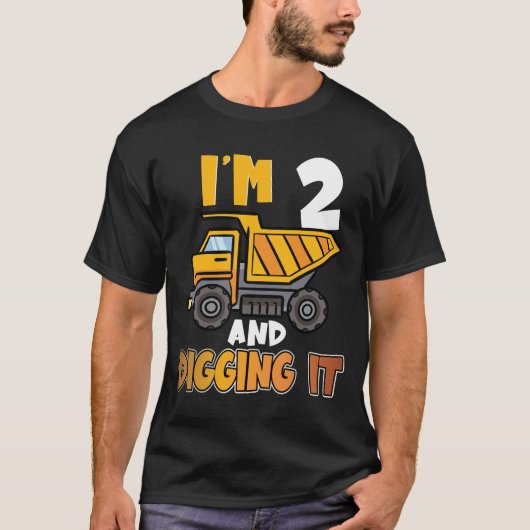 Two 2yr 2th Birthday Construction Boy 2 Years Old  T-shirt (Voorkant)