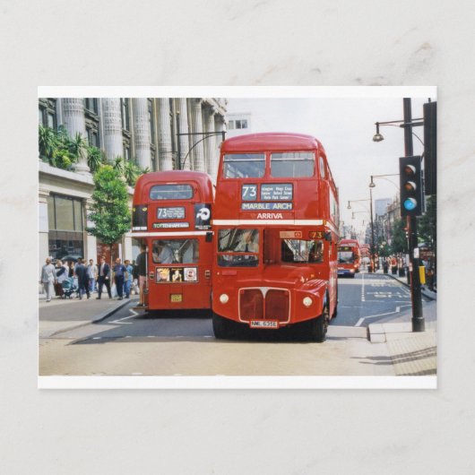 Two #73 Buses on Oxford Street, Londen, 1998 Briefkaart (Voorkant)