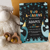 two-a-saurus 2e verjaardag Groene Dinosaurus Kaart