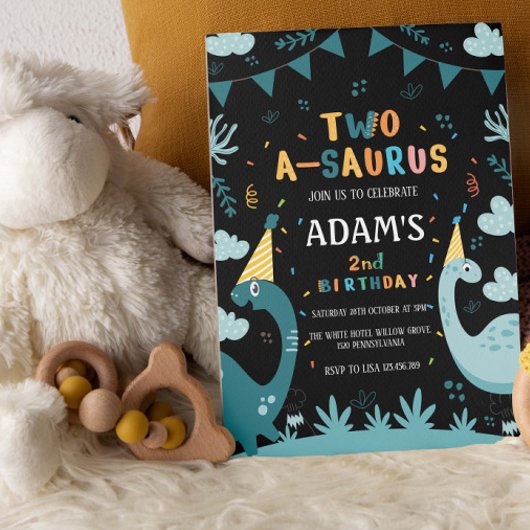 two-a-saurus 2e verjaardag Groene Dinosaurus Kaart