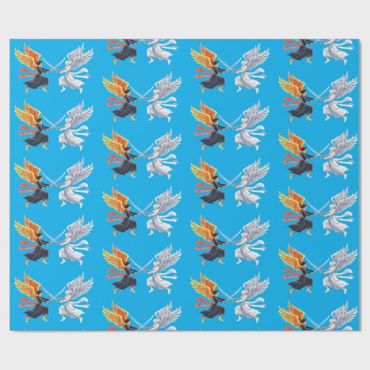 Two Angel with large sword with open wings Cadeaupapier (Vlak)