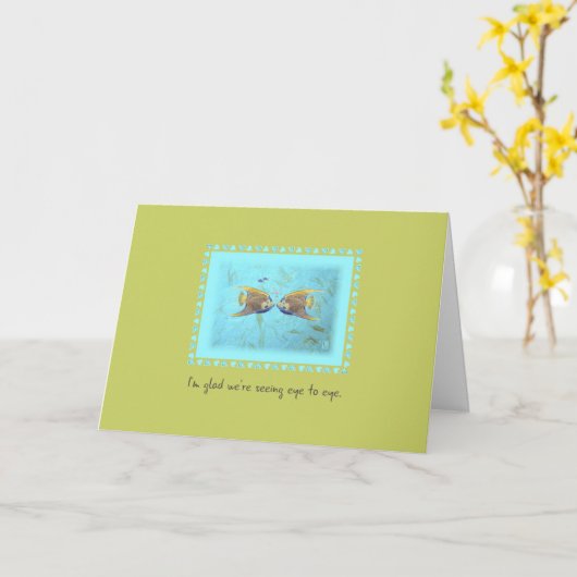 TWO Angelfish Sweet Angel Eye to Eye Card Kaart (Gele Bloem)