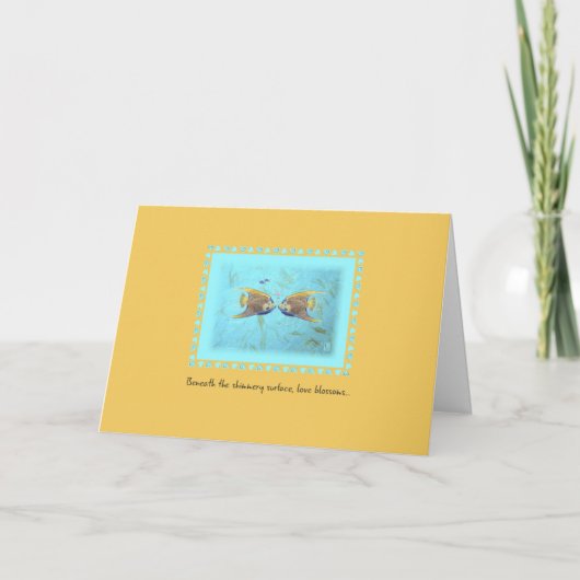 TWO Angelfish Whimsical Romantic Card Kaart (Voorkant)