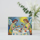 Two Angels Share a Meal Briefkaart (Staand voorkant)