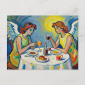 Two Angels Share a Meal Briefkaart (Voorkant)