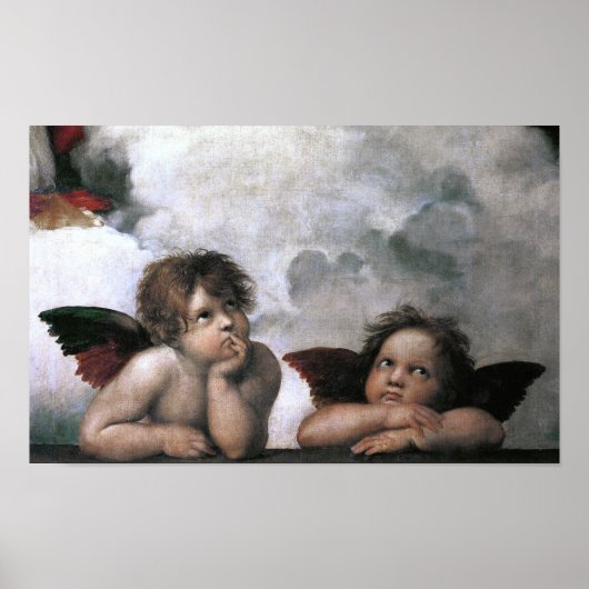 Two Angels Sistine Chapel Raphael Fine Art Poster (Voorkant)