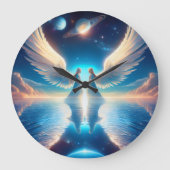 Two Angels with Large Wings Facing Each Other on a Grote Klok (Voorkant)