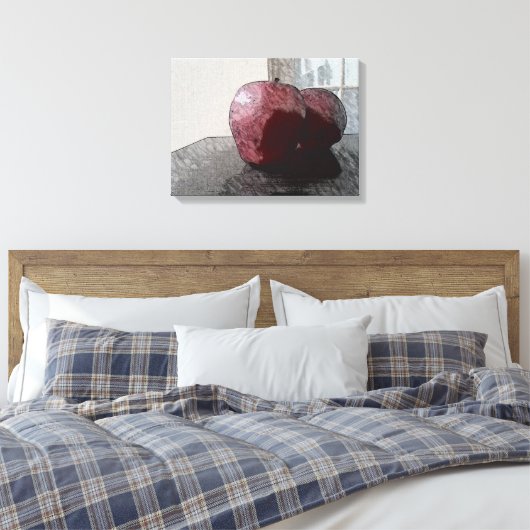 Two Apples Digital Art Canvas Afdruk (Insitu (Slaapkamer))