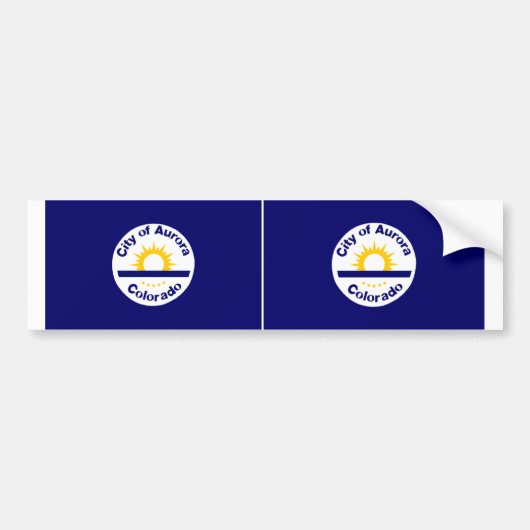 TWO Aurora, Colorado Flag Bumpersticker (Voorkant)