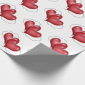 Two Balloon Hearts With Cloud Wrapping Paper Cadeaupapier (Hoek)