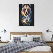 Two bears in the forest dark 2 canvas afdruk (Insitu (Slaapkamer))