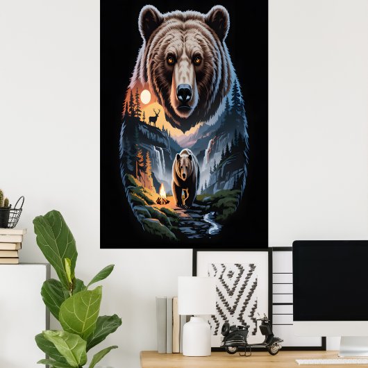 Two bears in the forest dark 2 poster (Thuiskantoor)