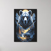 Two bears in the forest dark 3 canvas afdruk (Voorkant)