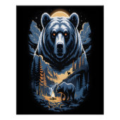 Two bears in the forest dark 3 perfect poster (Voorkant)