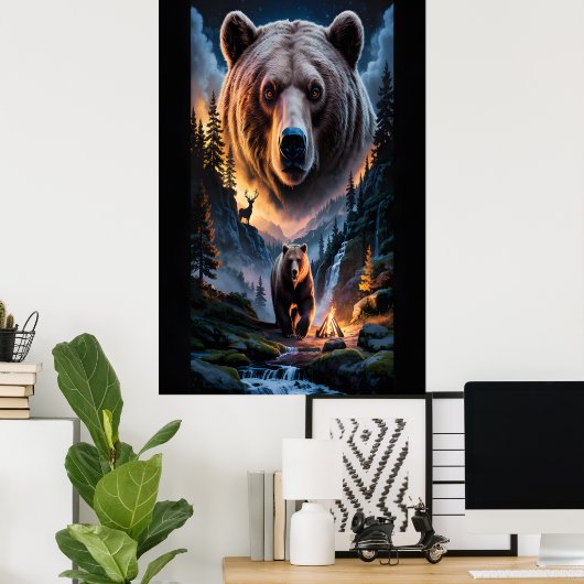 Two bears in the forest dark 6 poster (Thuiskantoor)
