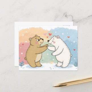 Two Bears One Heart Briefkaart