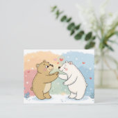 Two Bears One Heart Briefkaart (Staand voorkant)