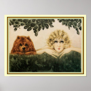 "Two Beauties" van Louis Icart 12 x 16 Poster