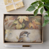 Two Beautiful Birds with Autumn or Fall Leaves Tissuepapier (Geschenk)