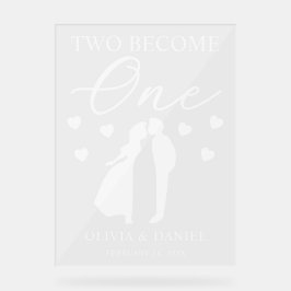 Two Become One Custom Wedding Acryl Bord