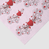 Two Become One Scrolled Hearts Pink Tissuepapier (Detail)