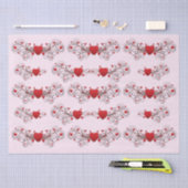 Two Become One Scrolled Hearts Pink Tissuepapier (Craft)