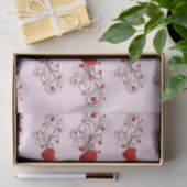 Two Become One Scrolled Hearts Pink Tissuepapier (Geschenk)
