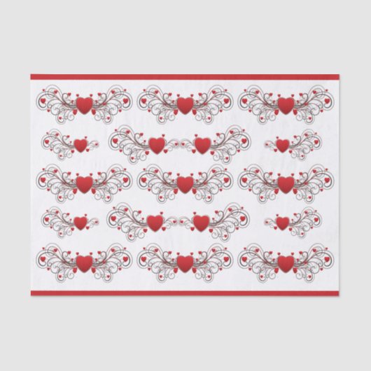 Two Become One Scrolled Hearts Tissuepapier (Voorkant)